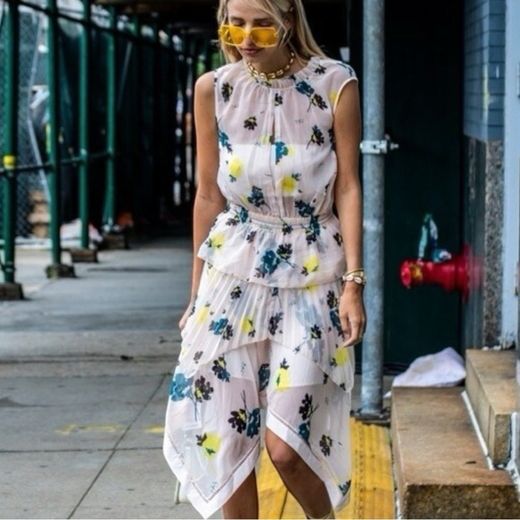 Self-Portrait Dresses & Skirts - Self-Portrait Women's Floral Print Knee-Length Dress In Size M